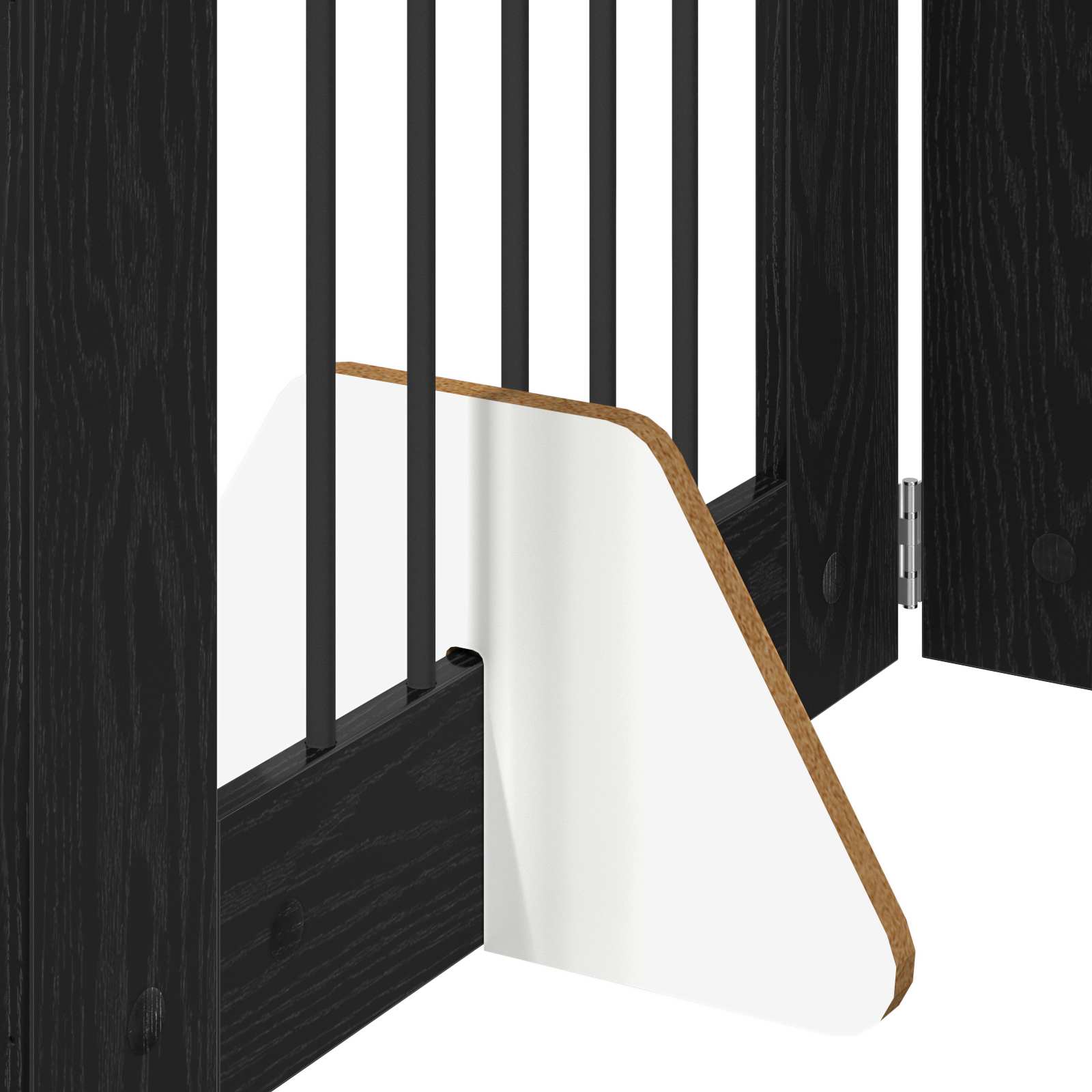 Hondenhekje met standaards 6 pcs Zwart eiken 60 x 80 cm image 7