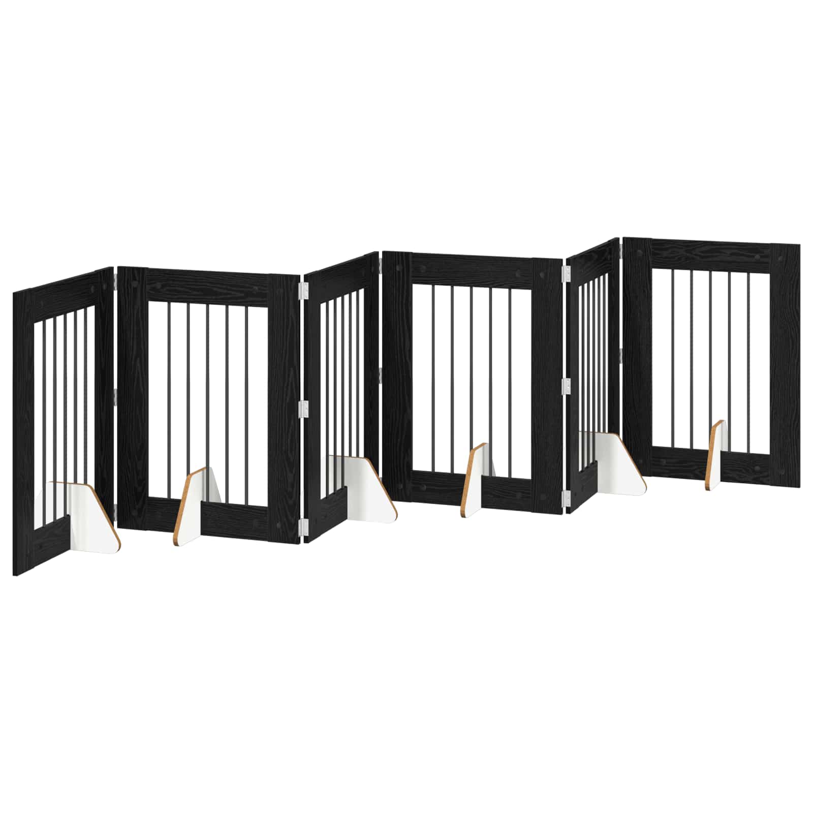 Hondenhekje met standaards 6 pcs Zwart eiken 60 x 80 cm image 4