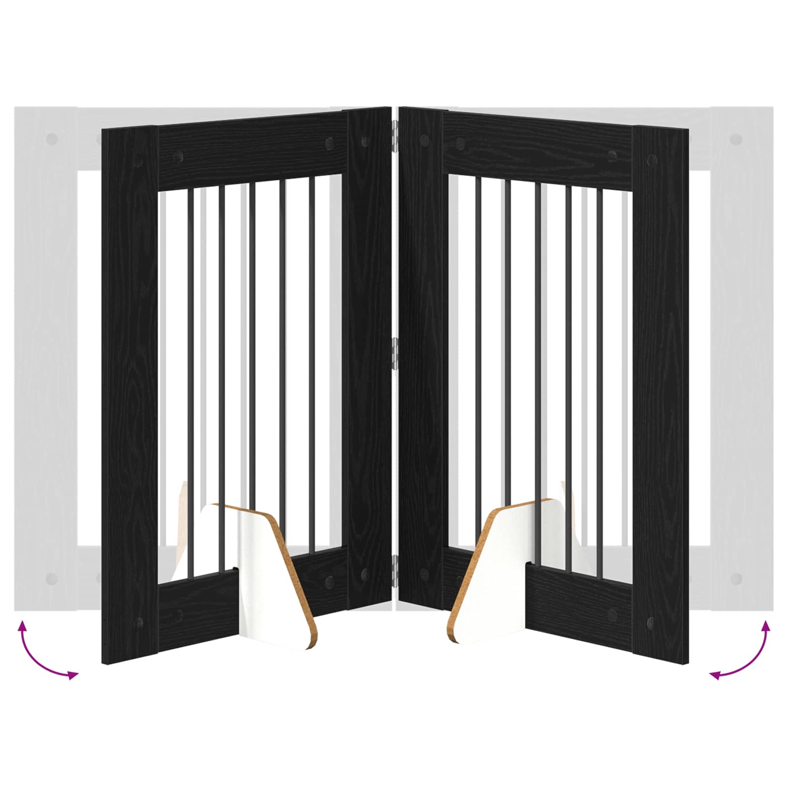 Hondenhekje met standaards 6 pcs Zwart eiken 60 x 80 cm image 8