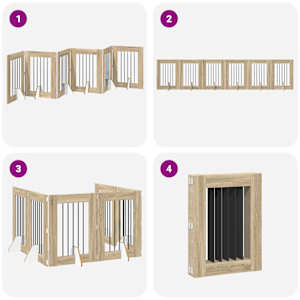 Skládací psí brána se stojany 6 pcs Dub sonoma 362 cm - obrázek 7