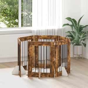 Zábrana pro psy se stojany 6 pcs Kouřový dub 60 x 80 cm - obrázek 1