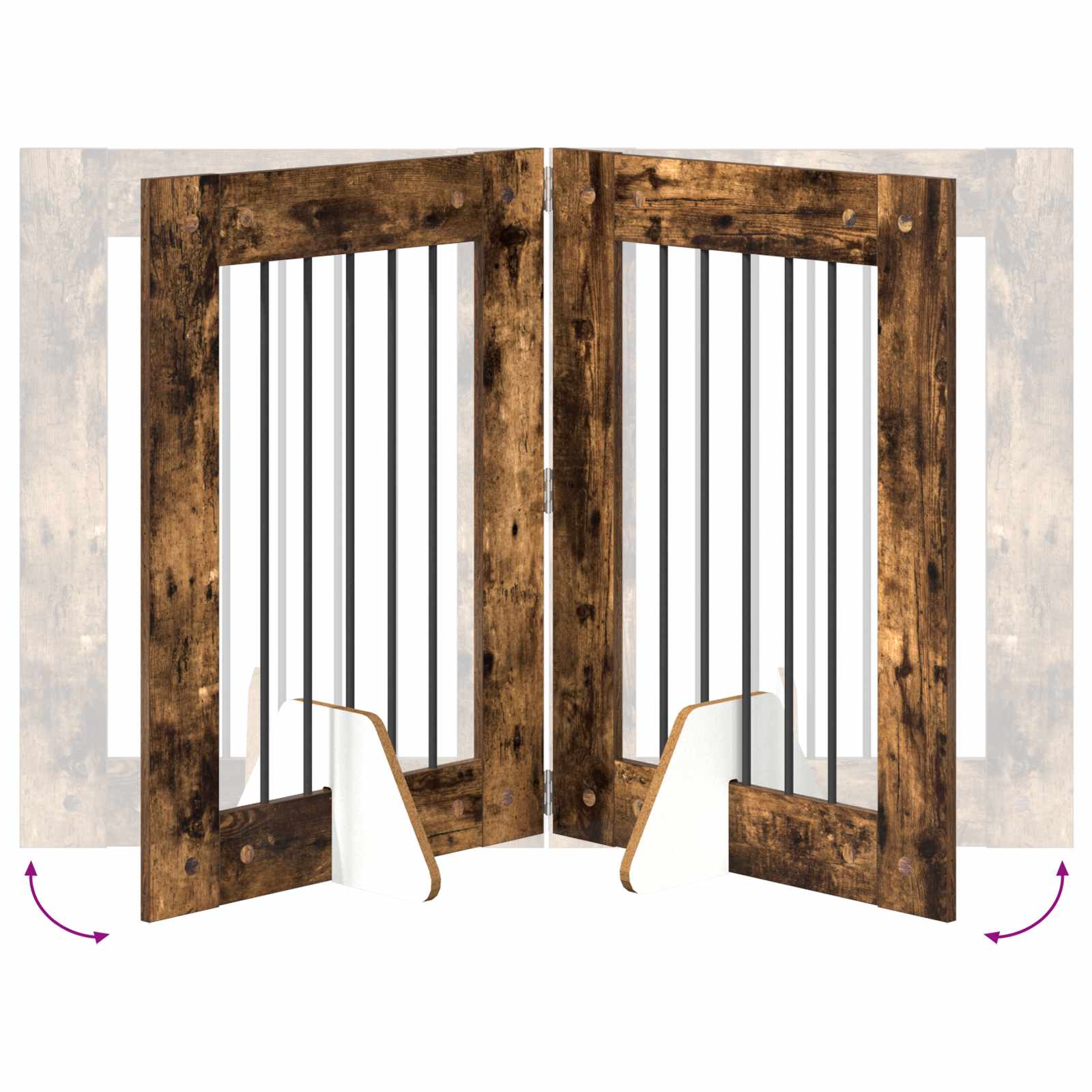 Hondenhekje met standaards 6 pcs Gerookt eiken 60 x 80 cm image 8