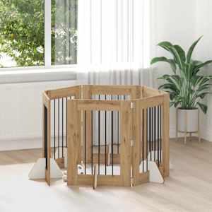 Vrata za pse z stojali 6 pcs Artisan hrast 60 x 80 cm