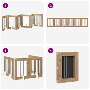 Skládací psí brána se stojany 6 pcs Dub artisan 362 cm - obrázek 7