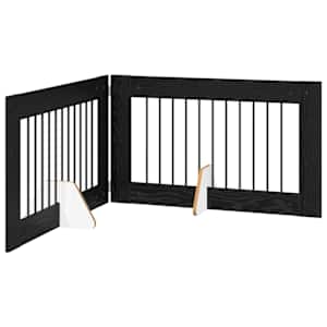 Skládací psí brána se stojany 2 pcs Černý dub 200,5 cm - obrázek 2