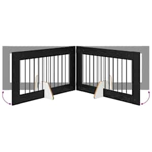 Skládací psí brána se stojany 2 pcs Černý dub 200,5 cm - obrázek 7