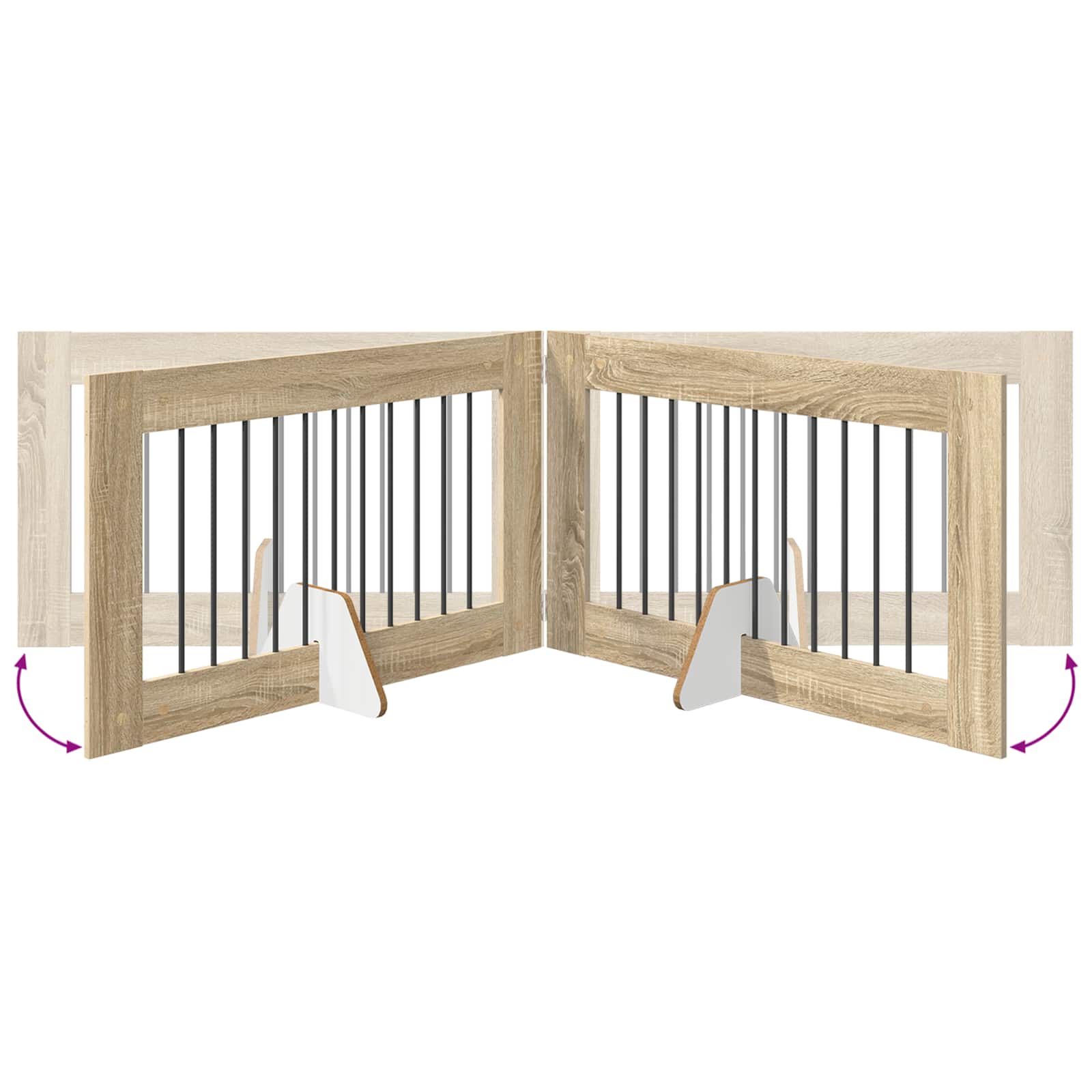 Vrata za pse z stojali 2 pcs Sonoma hrast 100 x 60 cm - slika 8