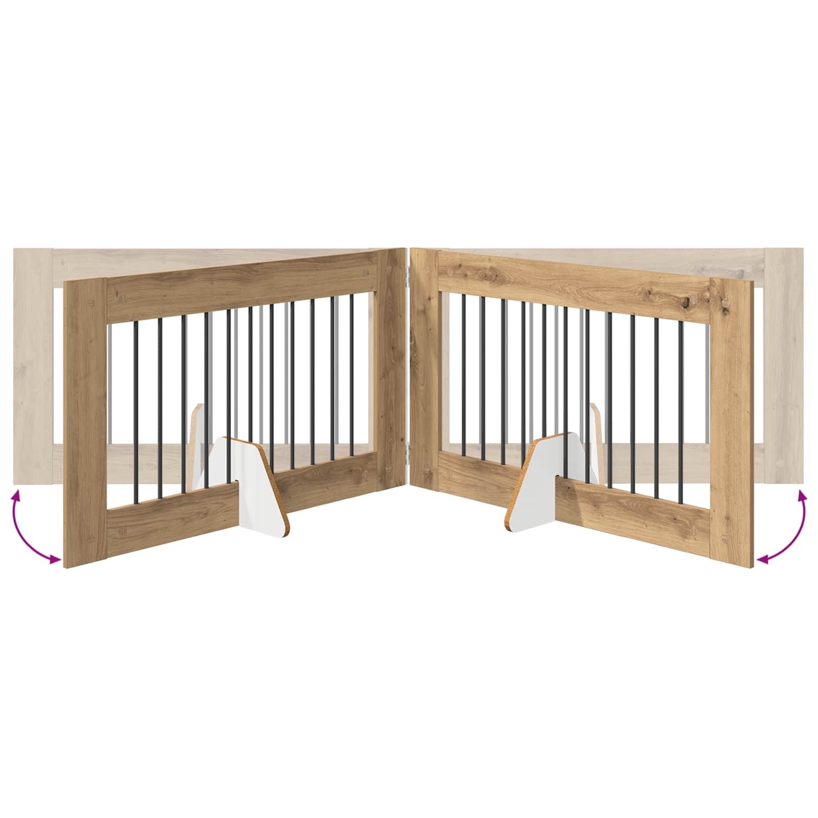 Vrata za pse z stojali 2 pcs Artisan hrast 100 x 60 cm - slika 8