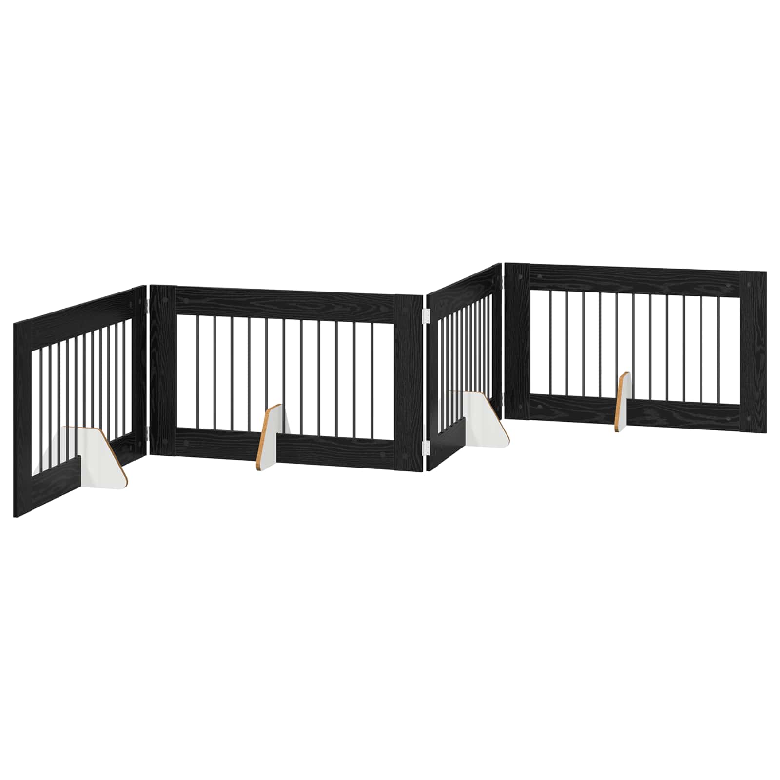 Hondenhekje met standaards 4 pcs Zwart eiken 100 x 60 cm image 4