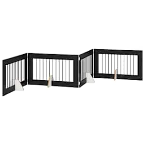 Zábrana pro psy se stojany 4 pcs Černý dub 100 x 60 cm - obrázek 4