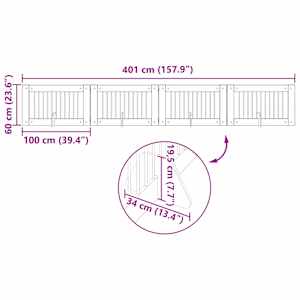 Zábrana pro psy se stojany 4 pcs Černý dub 100 x 60 cm - obrázek 10