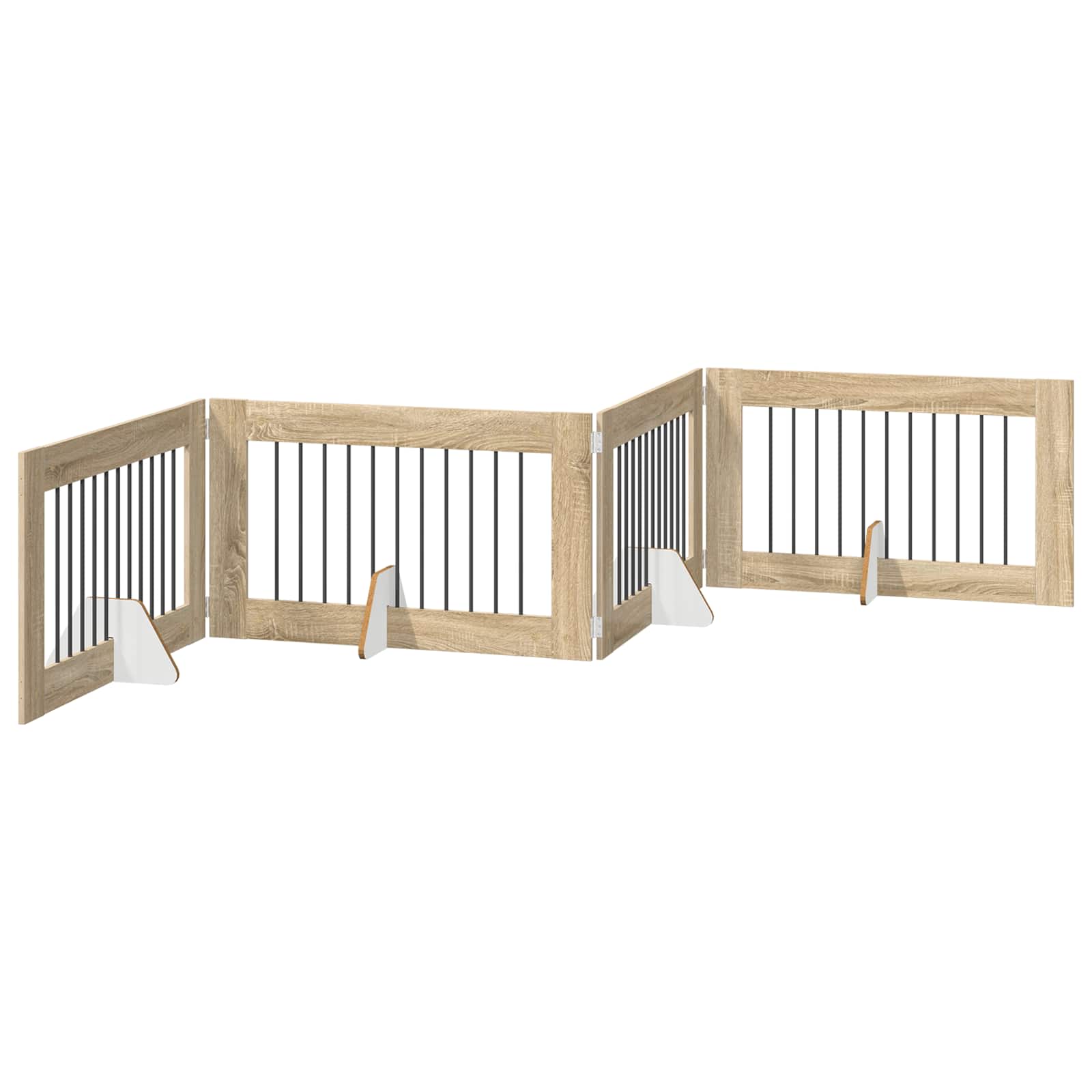 Vrata za pse z stojali 4 pcs Sonoma hrast 100 x 60 cm - slika 4