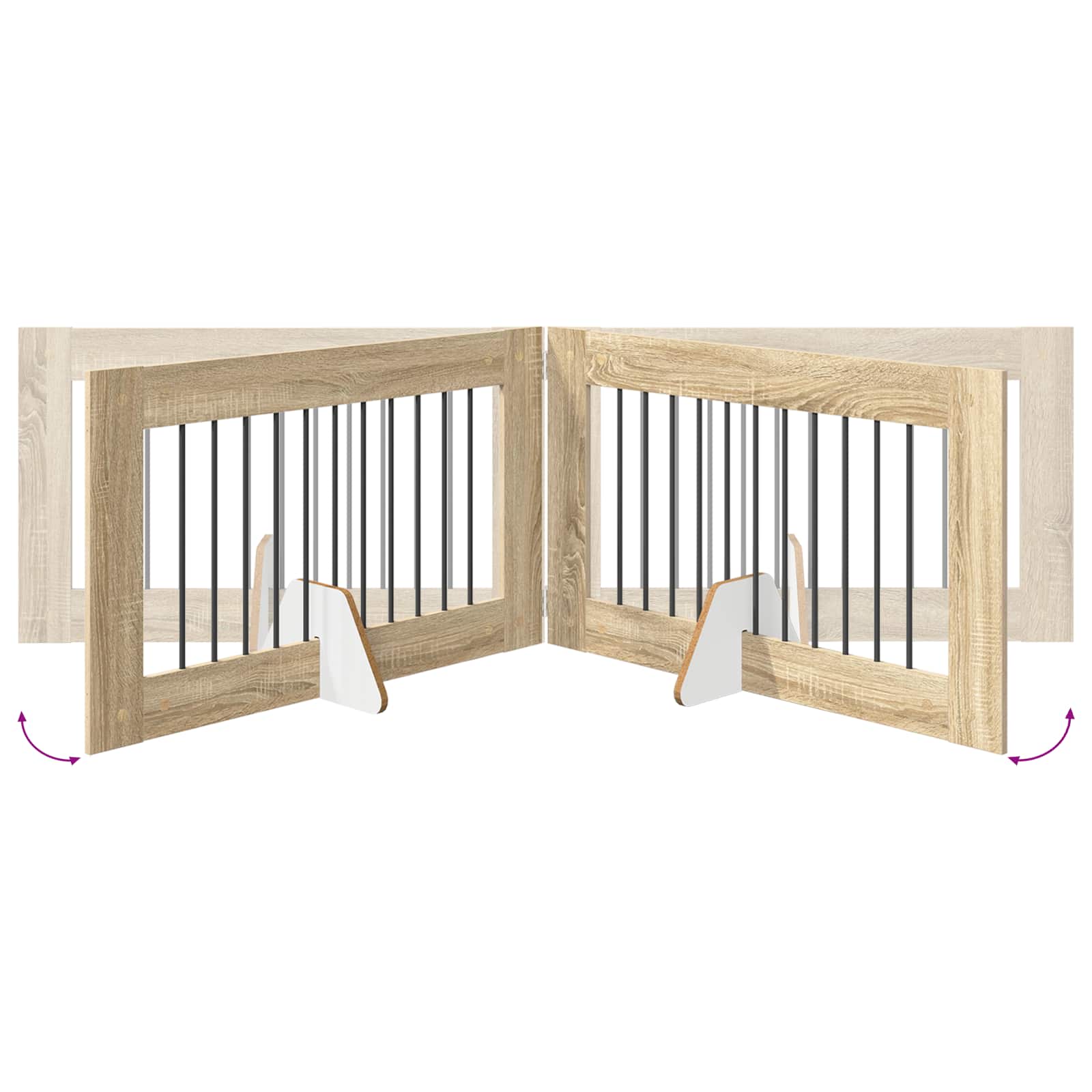 Vrata za pse z stojali 4 pcs Sonoma hrast 100 x 60 cm - slika 8