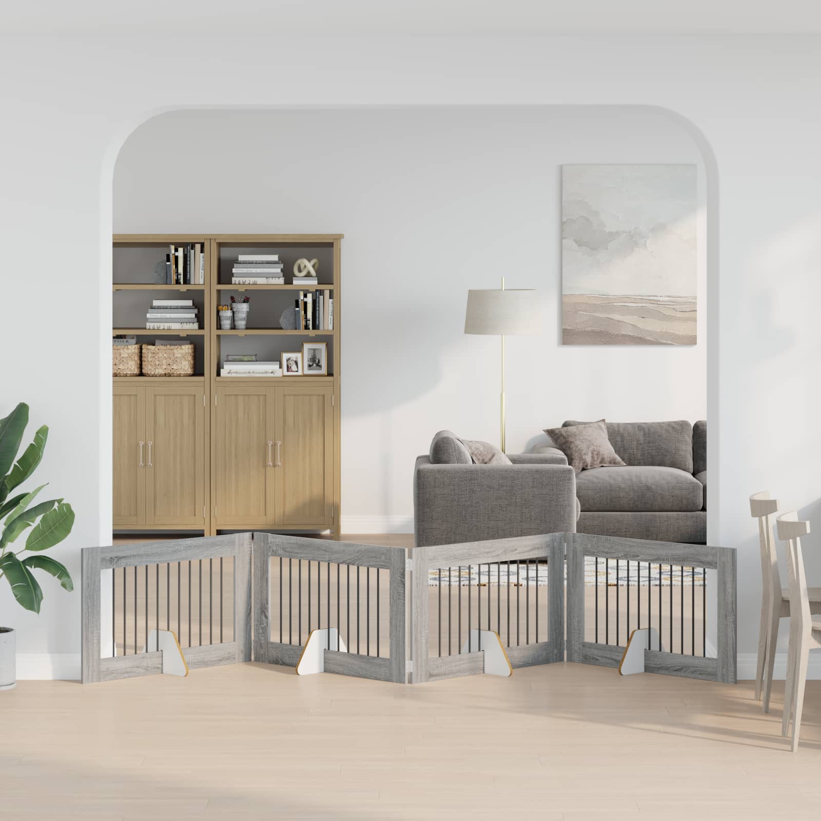 Hondenhekje met standaards 4 pcs Grijs sonoma 100 x 60 cm image 3