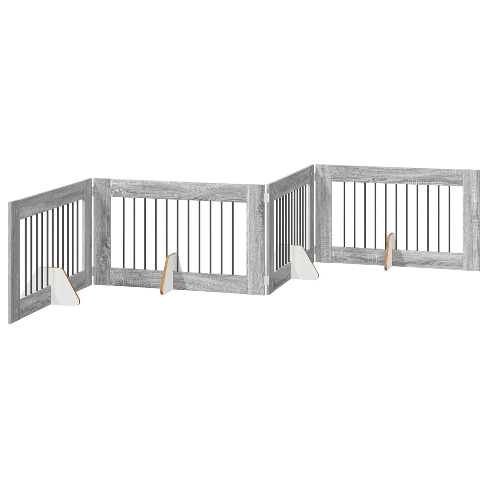 Hondenhekje met standaards 4 pcs Grijs sonoma 100 x 60 cm image 4