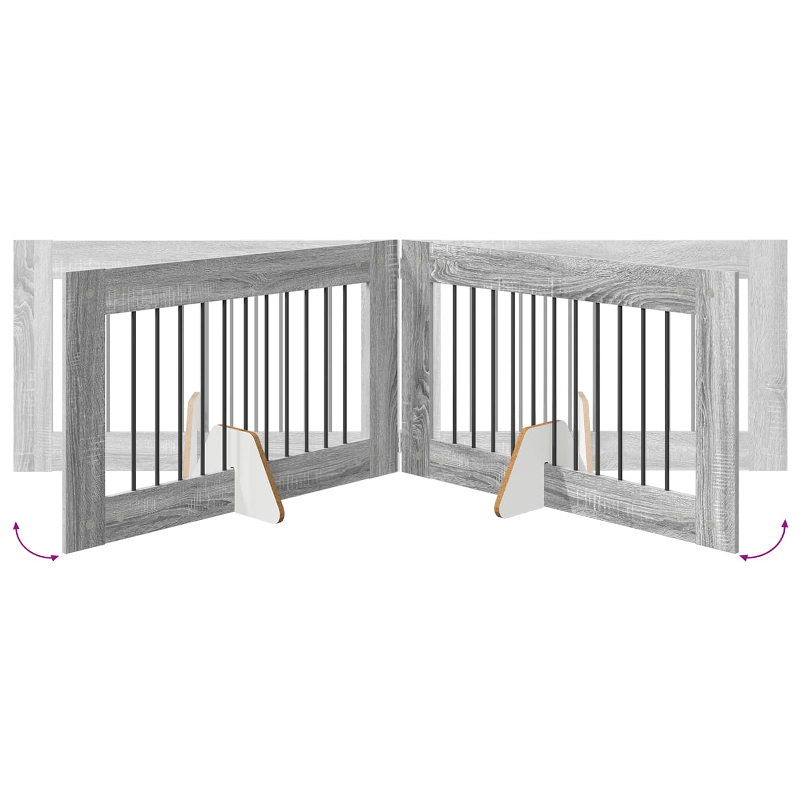 Hondenhekje met standaards 4 pcs Grijs sonoma 100 x 60 cm image 8