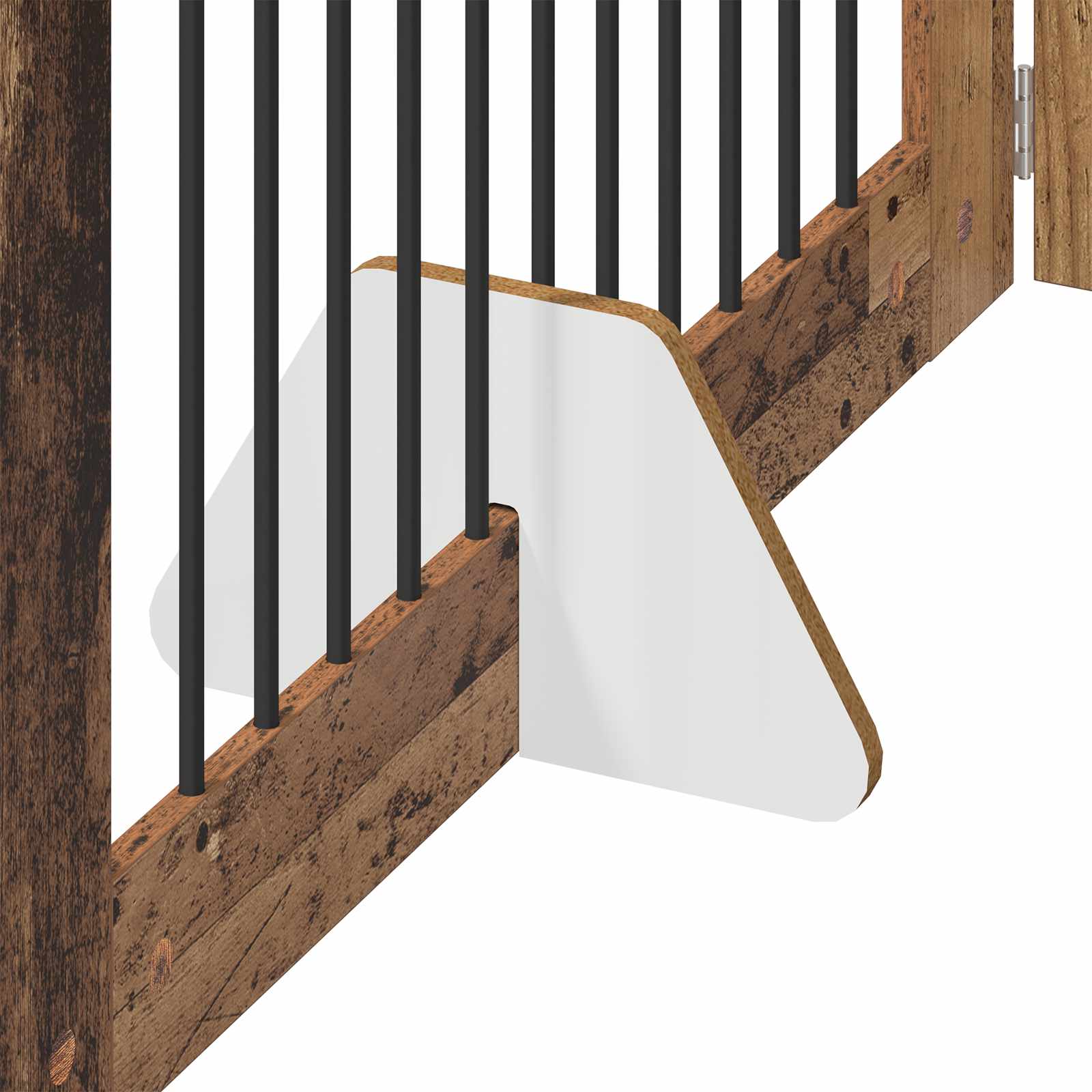 Hondenhekje met standaards 4 pcs Oud hout 100 x 60 cm image 7