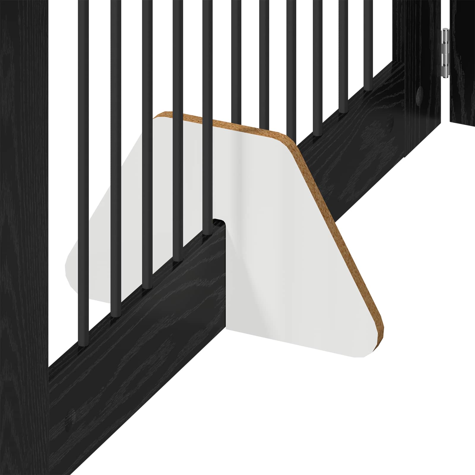 Hondenhekje met standaards 6 pcs Zwart eiken 100 x 60 cm image 7