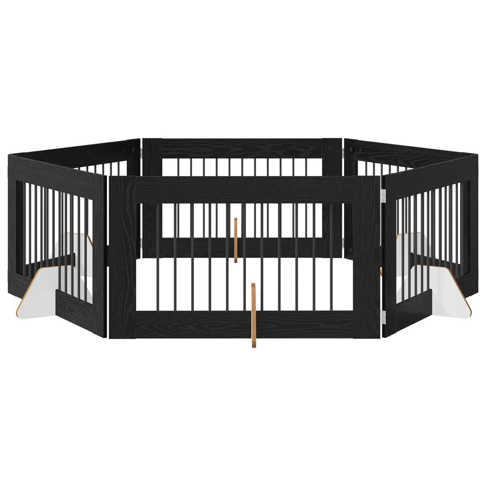 Hondenhekje met standaards 6 pcs Zwart eiken 100 x 60 cm image 2