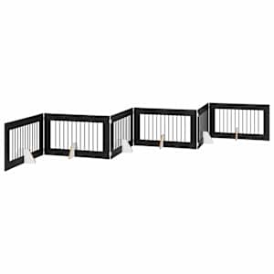 Skládací psí brána se stojany 6 pcs Černý dub 602 cm - obrázek 2