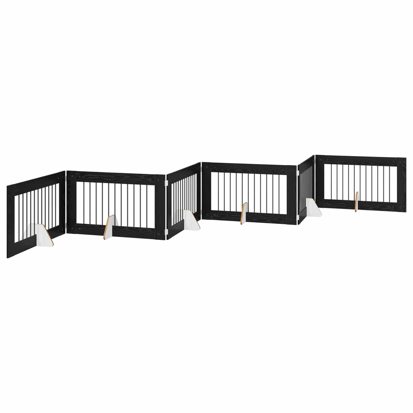 Hondenhekje met standaards 6 pcs Zwart eiken 100 x 60 cm image 4