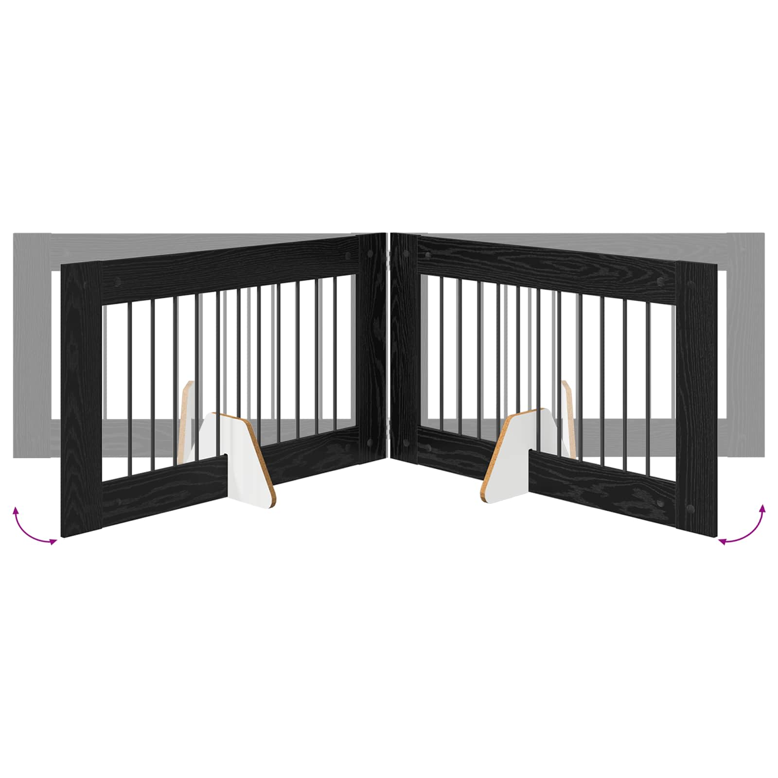 Hondenhekje met standaards 6 pcs Zwart eiken 100 x 60 cm image 8