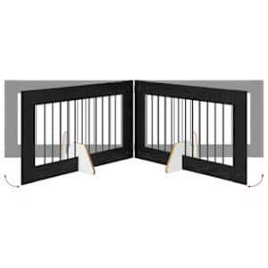 Skládací psí brána se stojany 6 pcs Černý dub 602 cm - obrázek 6