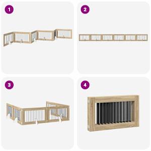 Skládací psí brána se stojany 6 pcs Dub sonoma 602 cm - obrázek 7