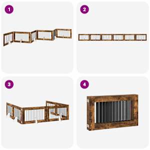 Skládací psí brána se stojany 6 pcs Kouřový dub 602 cm - obrázek 7