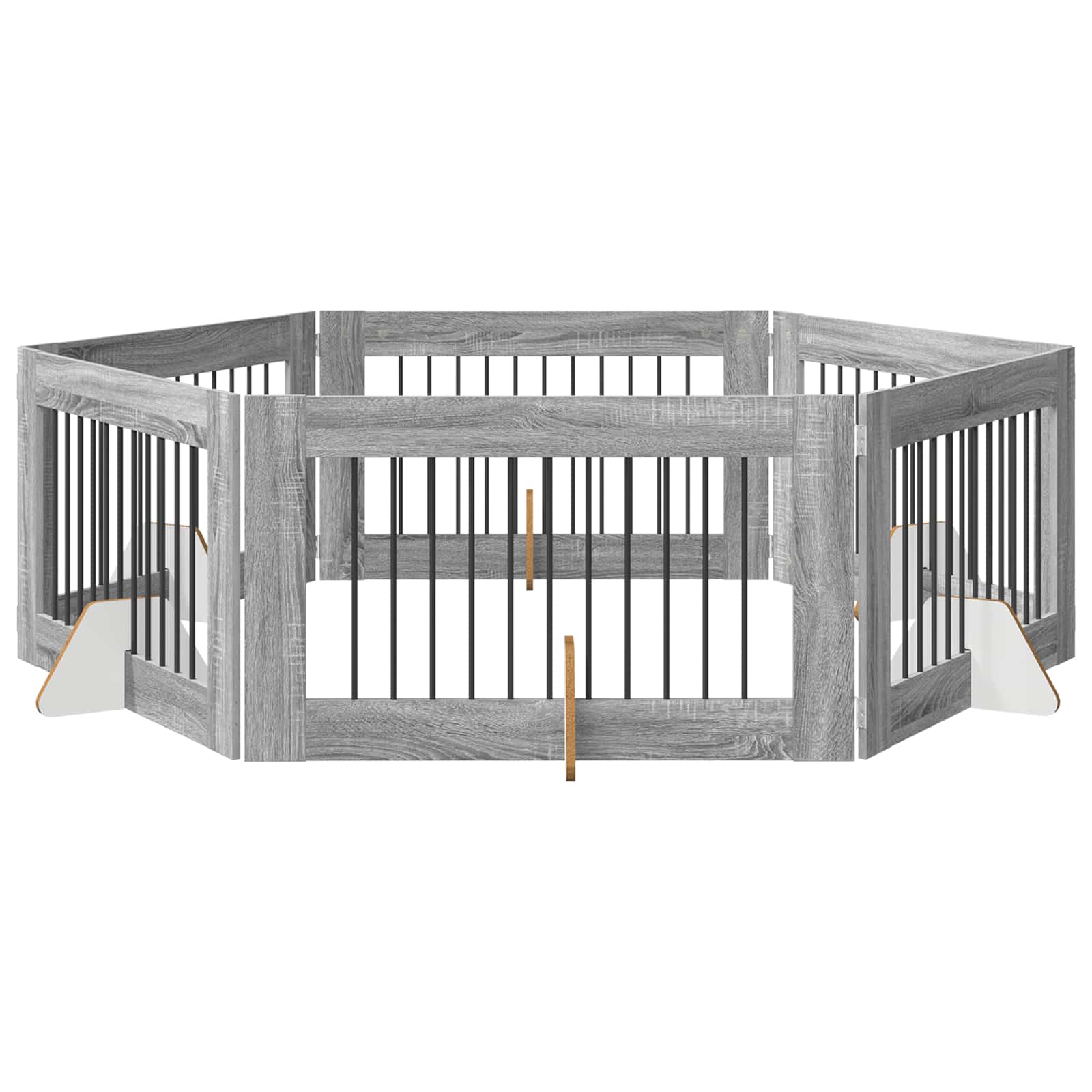 Hondenhekje met standaards 6 pcs Grijs sonoma 100 x 60 cm image 2