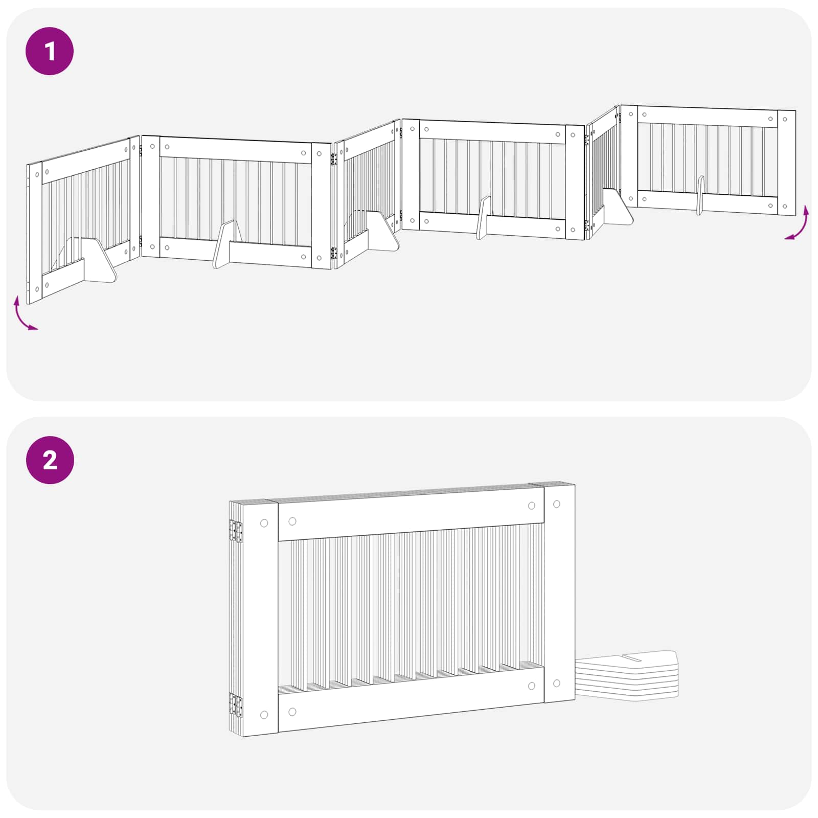 Hondenhekje met standaards 6 pcs Grijs sonoma 100 x 60 cm image 9