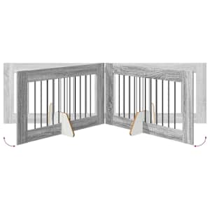 Skládací psí brána se stojany 6 pcs Šedá sonoma 602 cm - obrázek 6