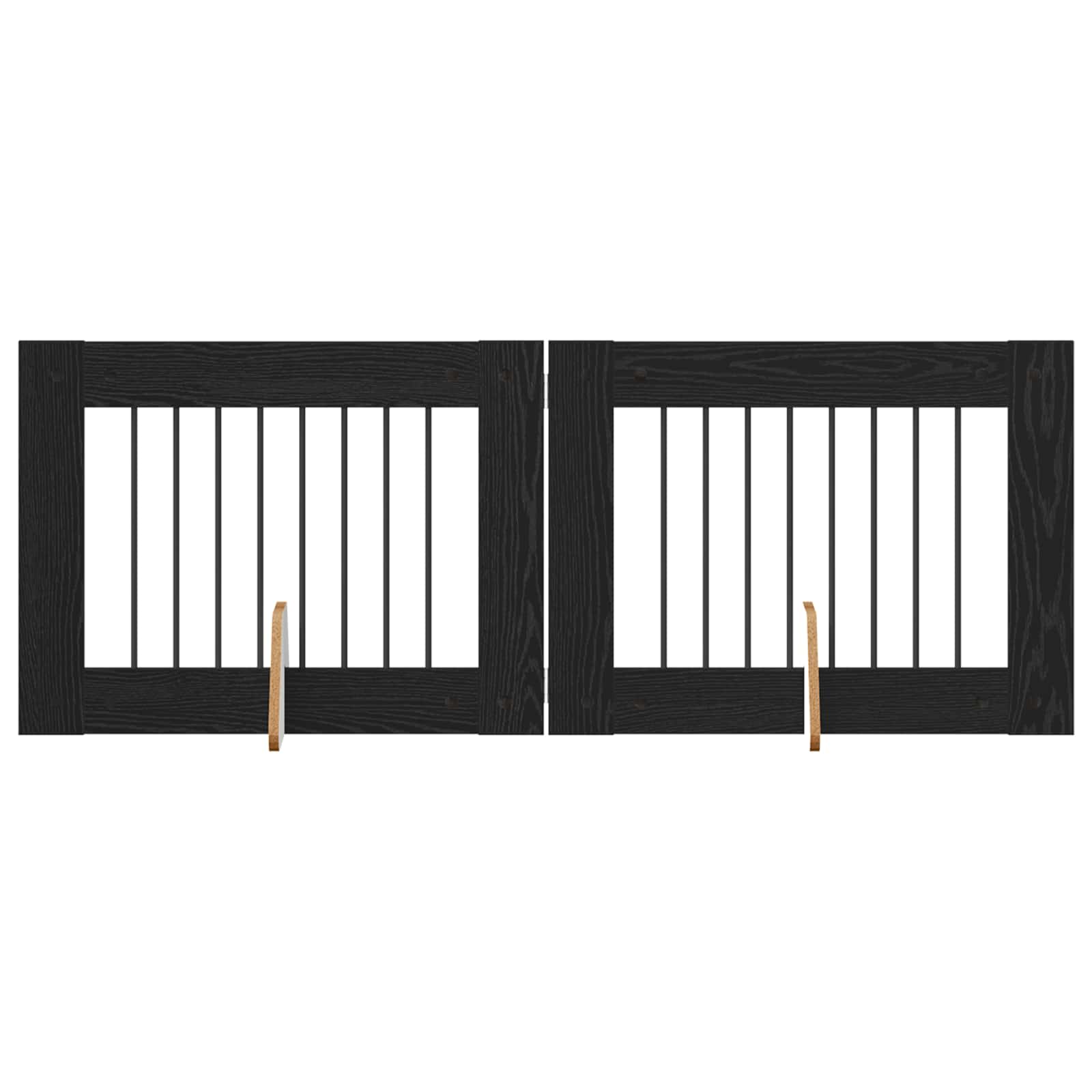 Hondenhekje met standaards 2 pcs Zwart eiken 80 x 60 cm image 2