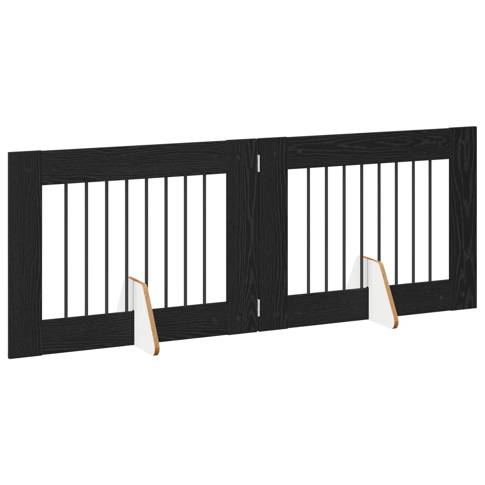 Hondenhekje met standaards 2 pcs Zwart eiken 80 x 60 cm image 4