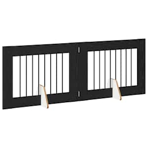 Zábrana pro psy se stojany 2 pcs Černý dub 80 x 60 cm - obrázek 4
