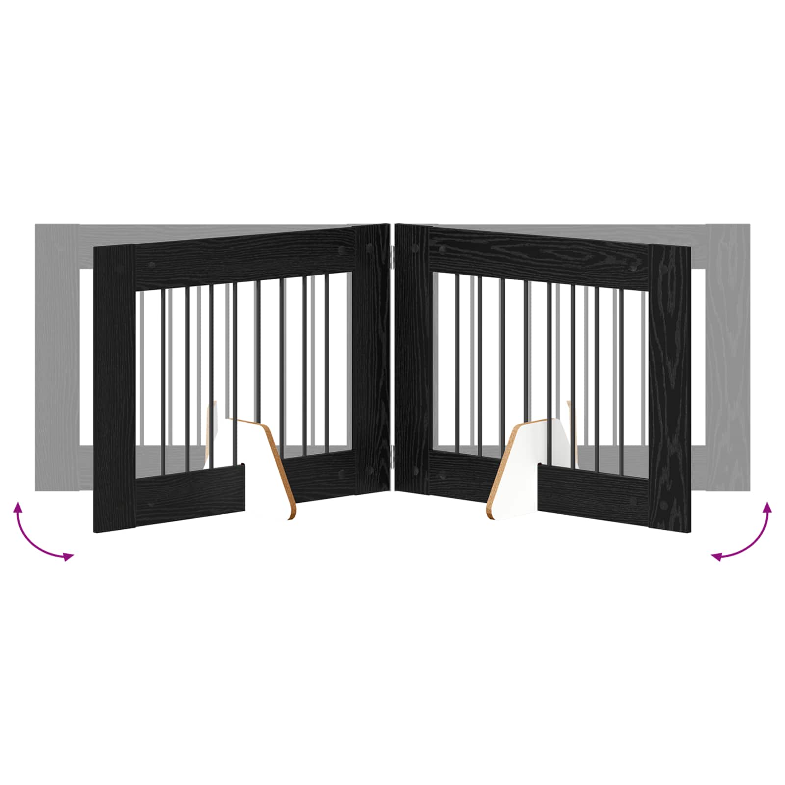 Hondenhekje met standaards 2 pcs Zwart eiken 80 x 60 cm image 8