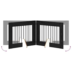Zábrana pro psy se stojany 2 pcs Černý dub 80 x 60 cm - obrázek 8