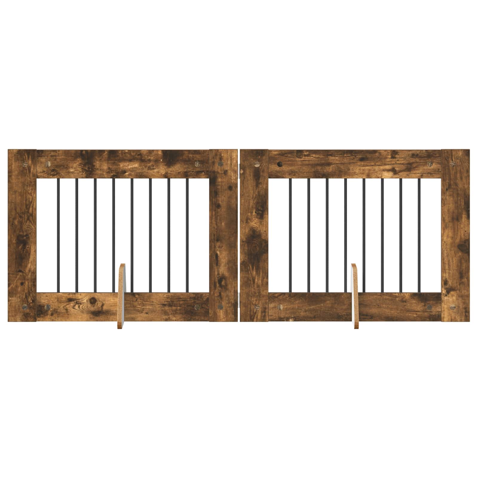 Hondenhekje met standaards 2 pcs Gerookt eiken 80 x 60 cm image 2