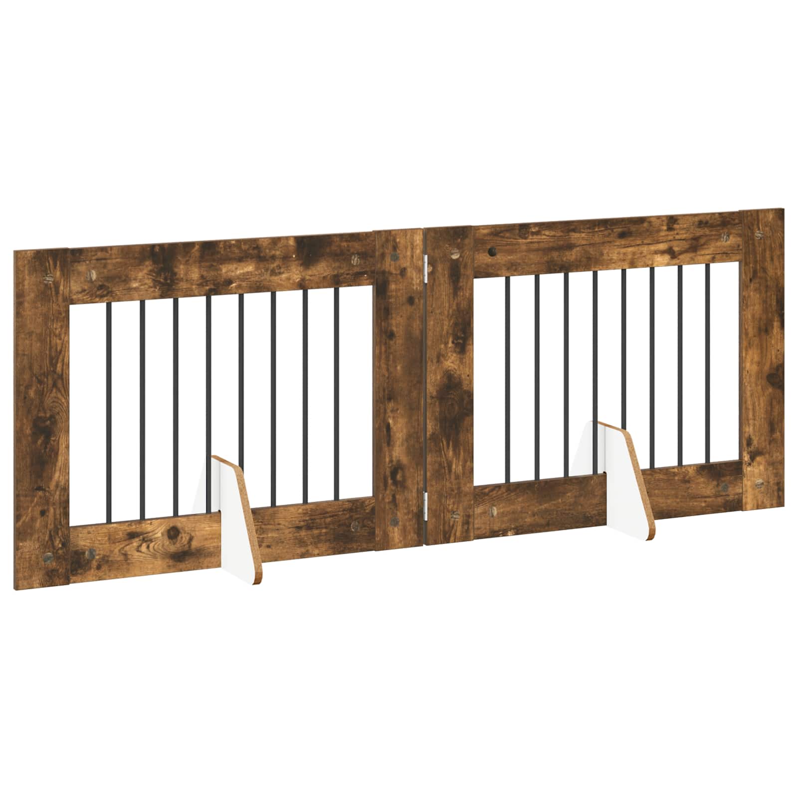 Hondenhekje met standaards 2 pcs Gerookt eiken 80 x 60 cm image 4