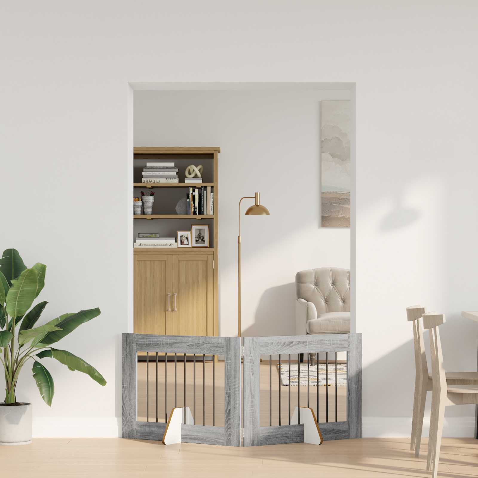 Hondenhekje met standaards 2 pcs Grijs sonoma 80 x 60 cm image 3