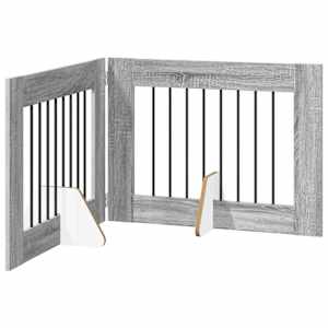 Skládací psí brána se stojany 2 pcs Šedá sonoma 160,5 cm - obrázek 2