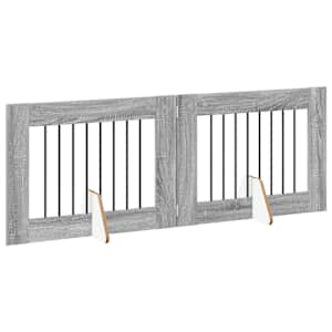 Skládací psí brána se stojany 2 pcs Šedá sonoma 160,5 cm - obrázek 3