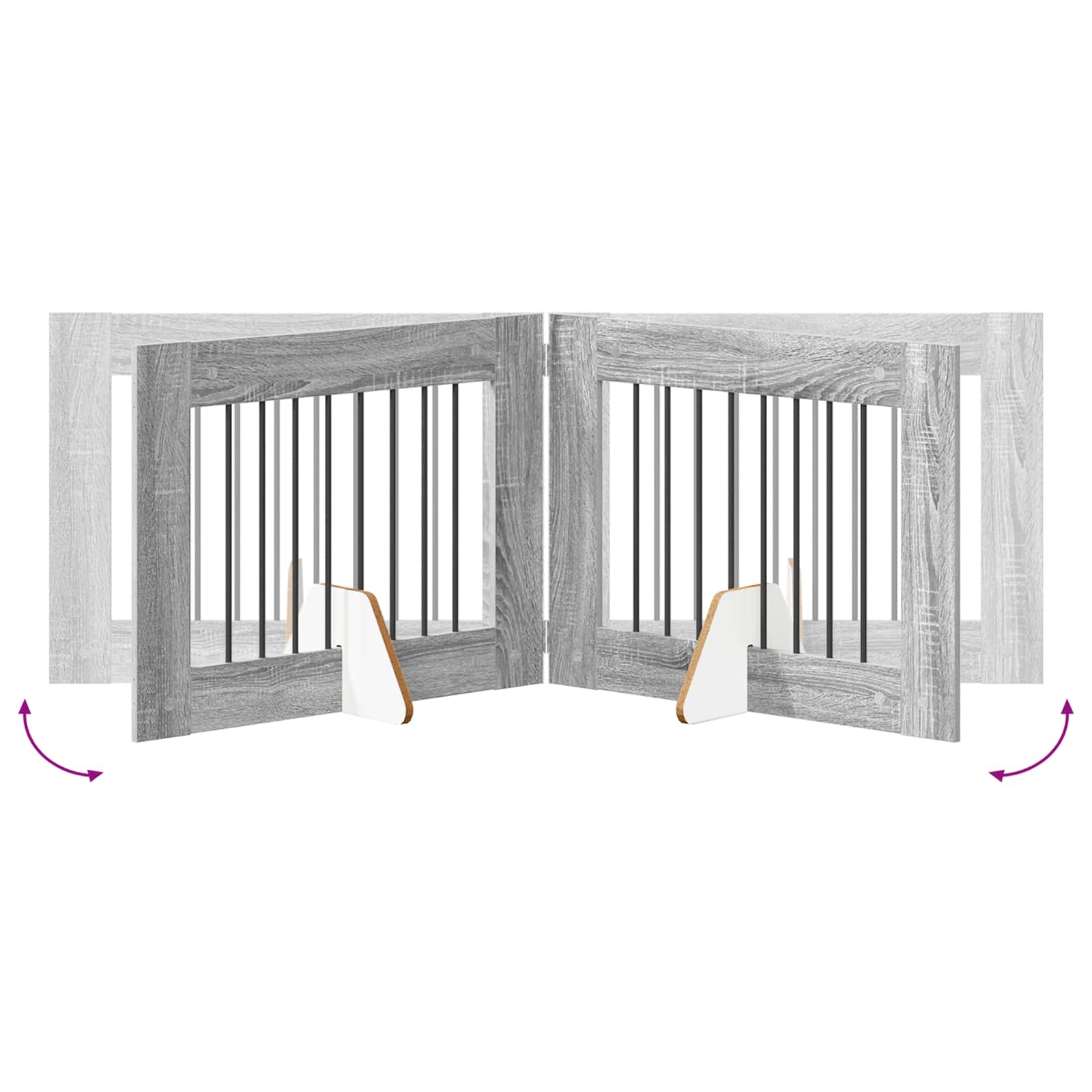 Hondenhekje met standaards 2 pcs Grijs sonoma 80 x 60 cm image 8