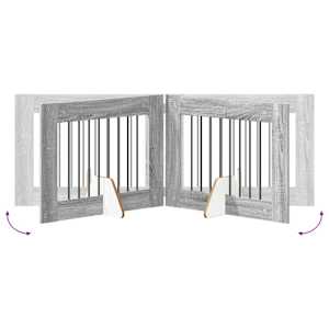 Skládací psí brána se stojany 2 pcs Šedá sonoma 160,5 cm - obrázek 7