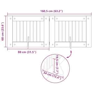 Skládací psí brána se stojany 2 pcs Šedá sonoma 160,5 cm - obrázek 9