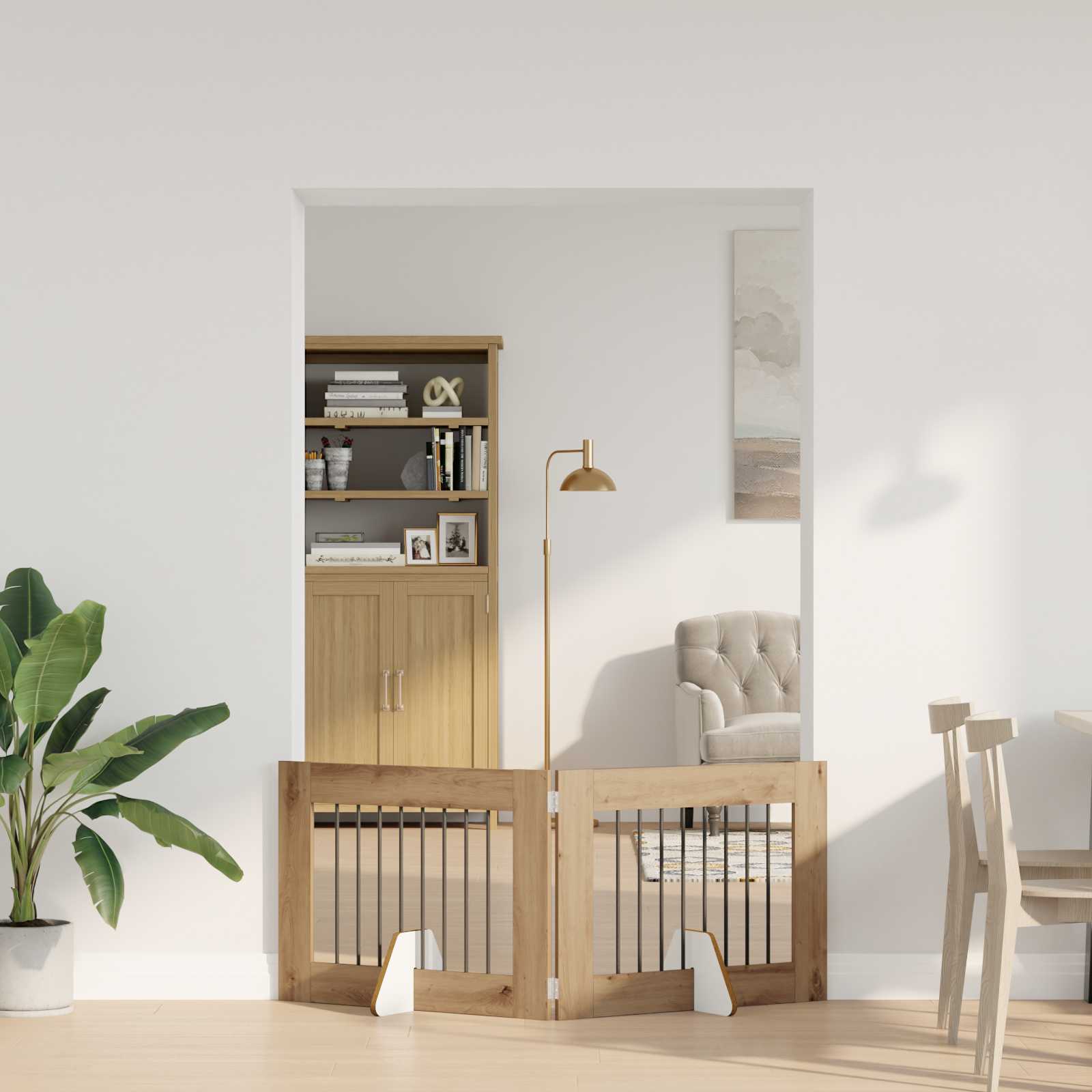 Vrata za pse z stojali 2 pcs Artisan hrast 80 x 60 cm - slika 3