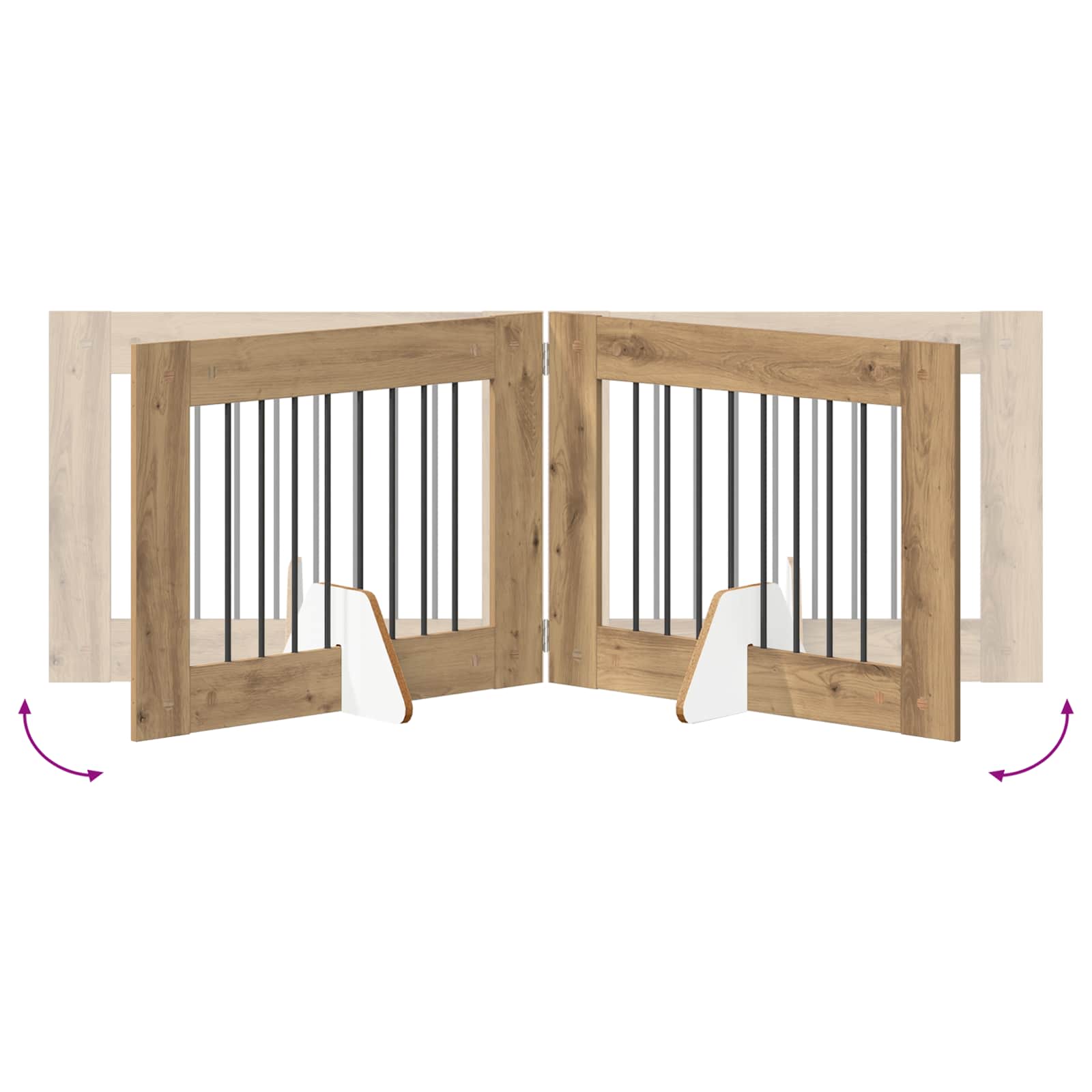 Vrata za pse z stojali 2 pcs Artisan hrast 80 x 60 cm - slika 8