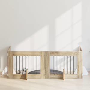 Vrata za pse z stojali 4 pcs Sonoma hrast 80 x 60 cm