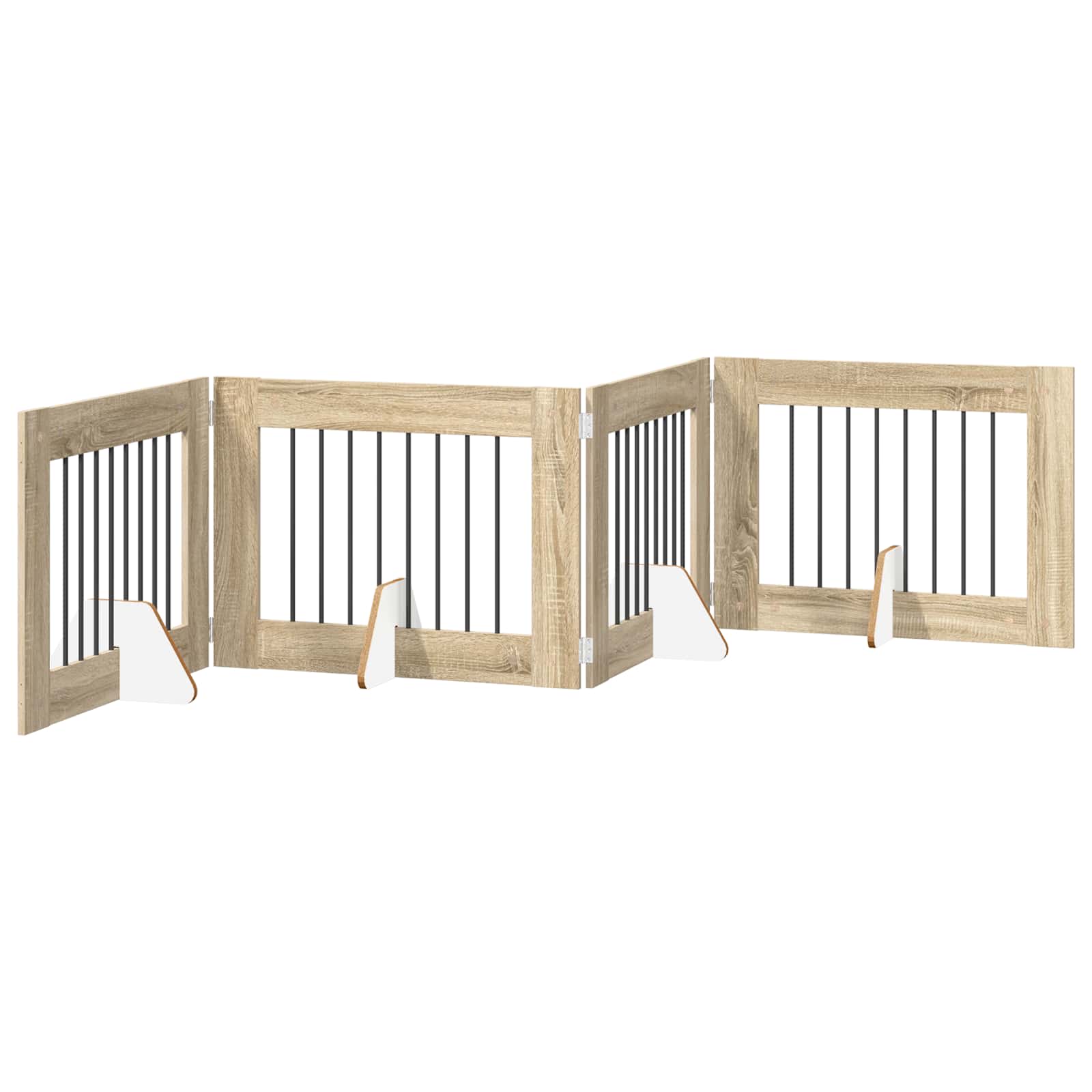 Vrata za pse z stojali 4 pcs Sonoma hrast 80 x 60 cm - slika 4
