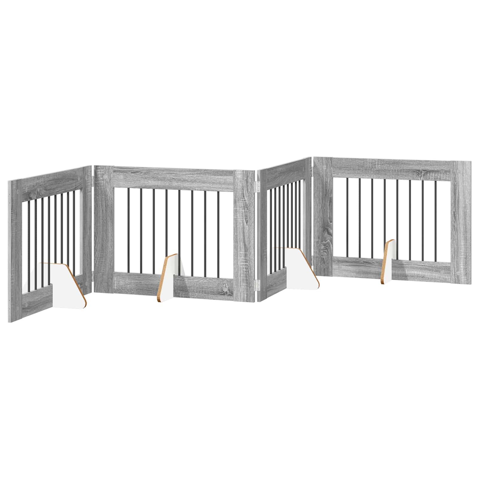 Hondenhekje met standaards 4 pcs Grijs sonoma 80 x 60 cm image 4